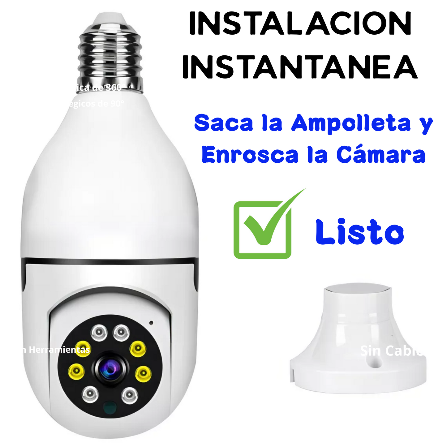 Cámara de seguridad Wifi HD Tipo Ampolleta