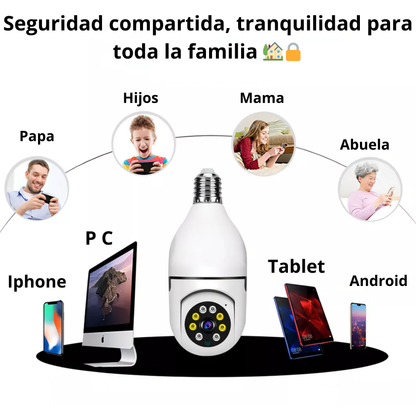 Cámara de seguridad Wifi HD Tipo Ampolleta
